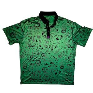 Rare PINS & ACES Joker Print Golf Polo Shirt Men’s XXXL